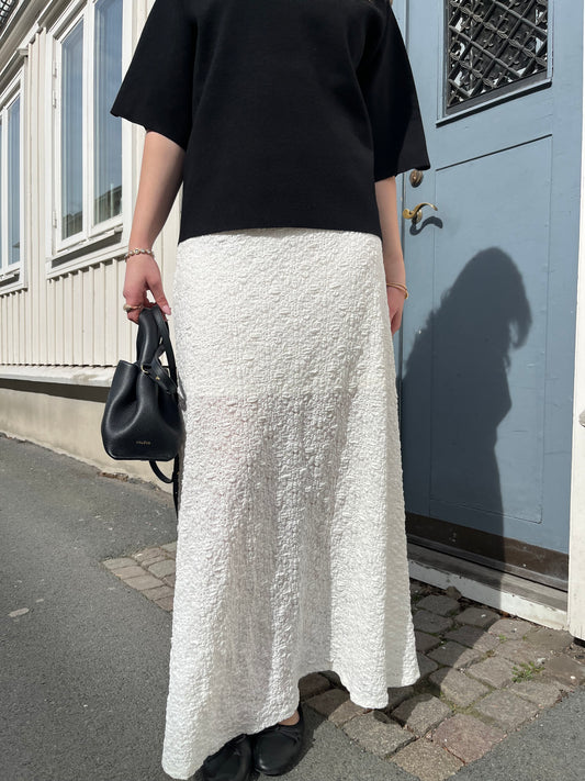 OBJMILIKA Long Skirt - Cloud Dancer