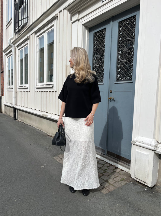 OBJMILIKA Long Skirt - Cloud Dancer