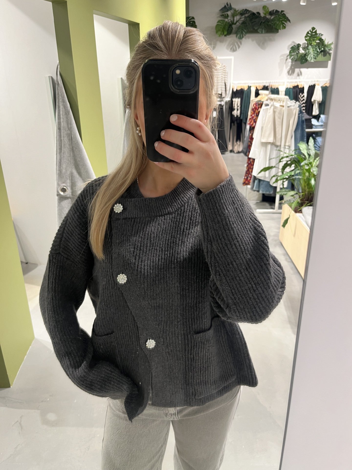 PCSIGA Knit Cardigan - Magnet